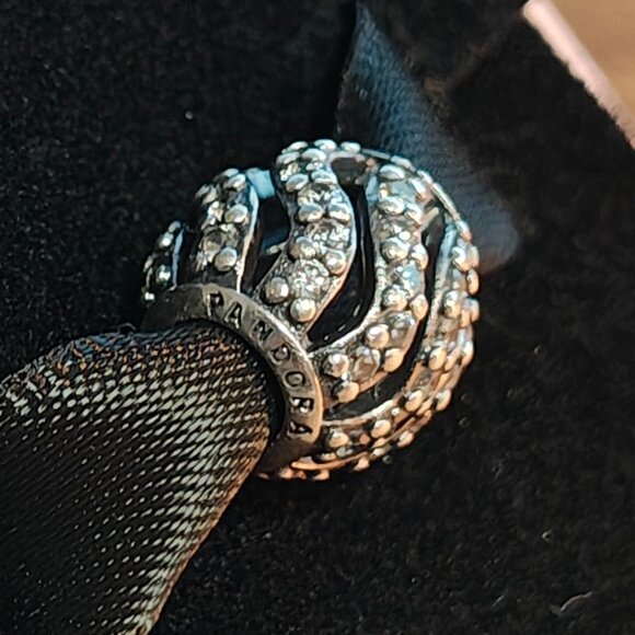 Authentic Pandora Retired Winter Wisp Bead with Clear Pave Zirconia - 791197CZ - Picture 4 of 5